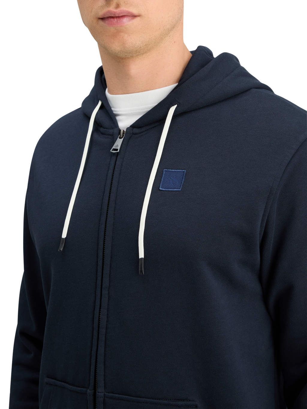 LOGO BADGE ZIP-THROUGH HOODIE