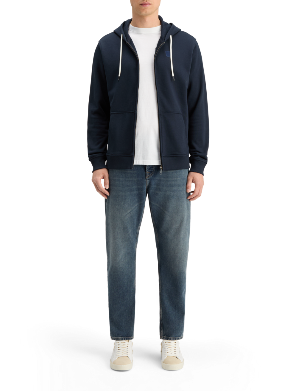 LOGO BADGE ZIP-THROUGH HOODIE
