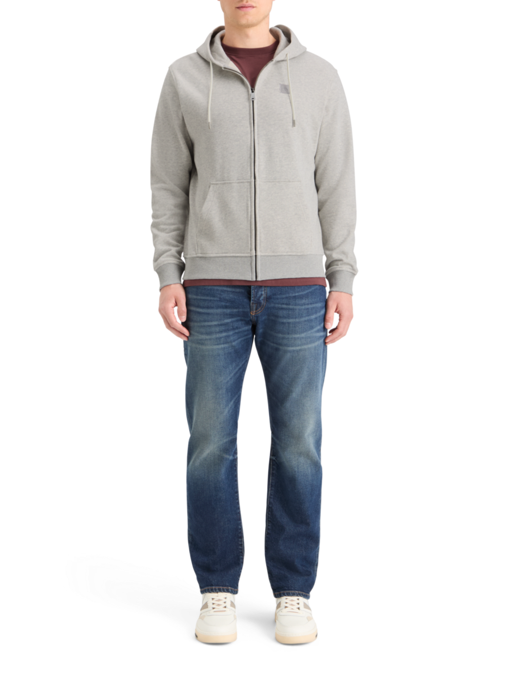 LOGO BADGE ZIP-THROUGH HOODIE