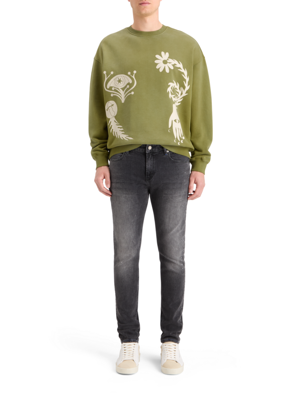 GARMENT DYED ARTWORK SWEATSHIRT