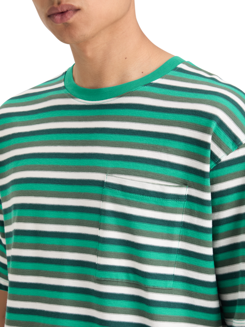 RELAXED FIT STRUCTURE STRIPE T-SHIRT