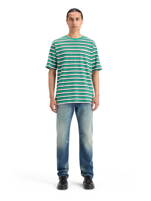 RELAXED FIT STRUCTURE STRIPE T-SHIRT