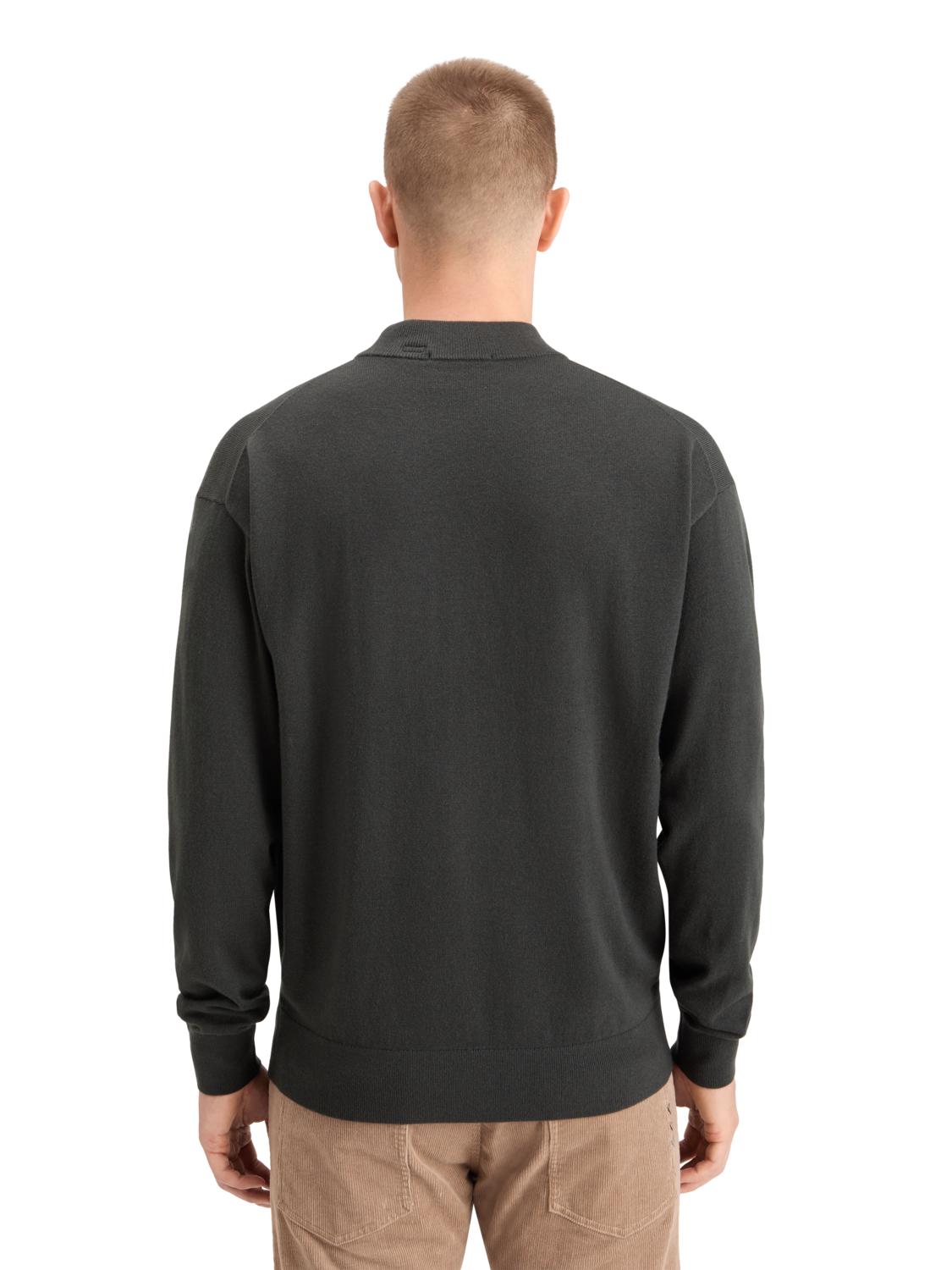 DROPPED SHOULDER MOCK NECK SWEATER
