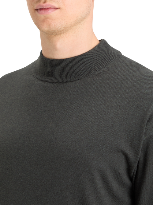 DROPPED SHOULDER MOCK NECK SWEATER