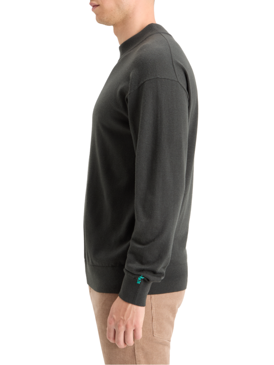 Dropped shoulder mock neck sweater clearance