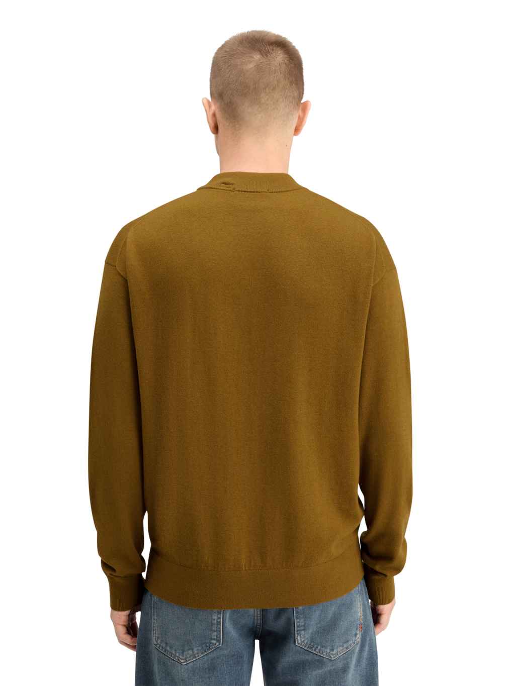 DROPPED SHOULDER MOCK NECK SWEATER