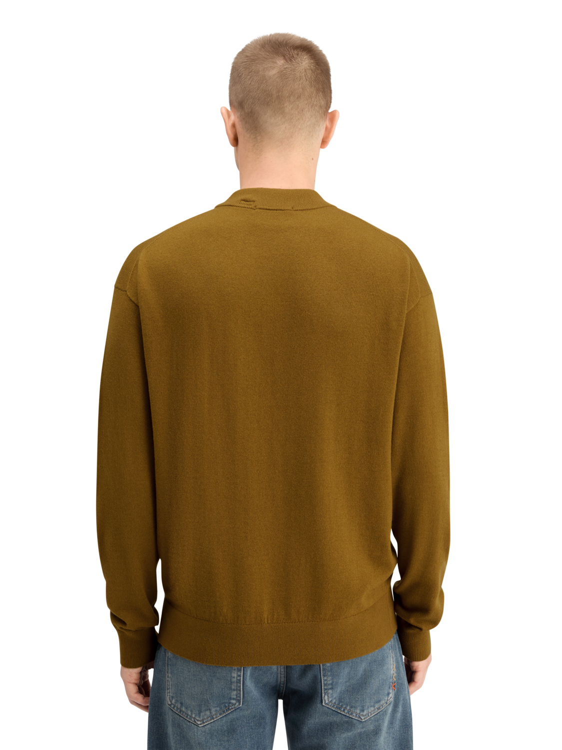DROPPED SHOULDER MOCK NECK SWEATER