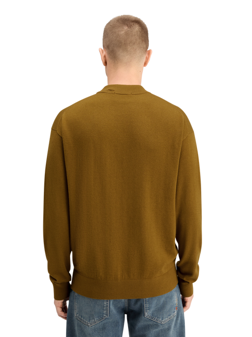 DROPPED SHOULDER MOCK NECK SWEATER