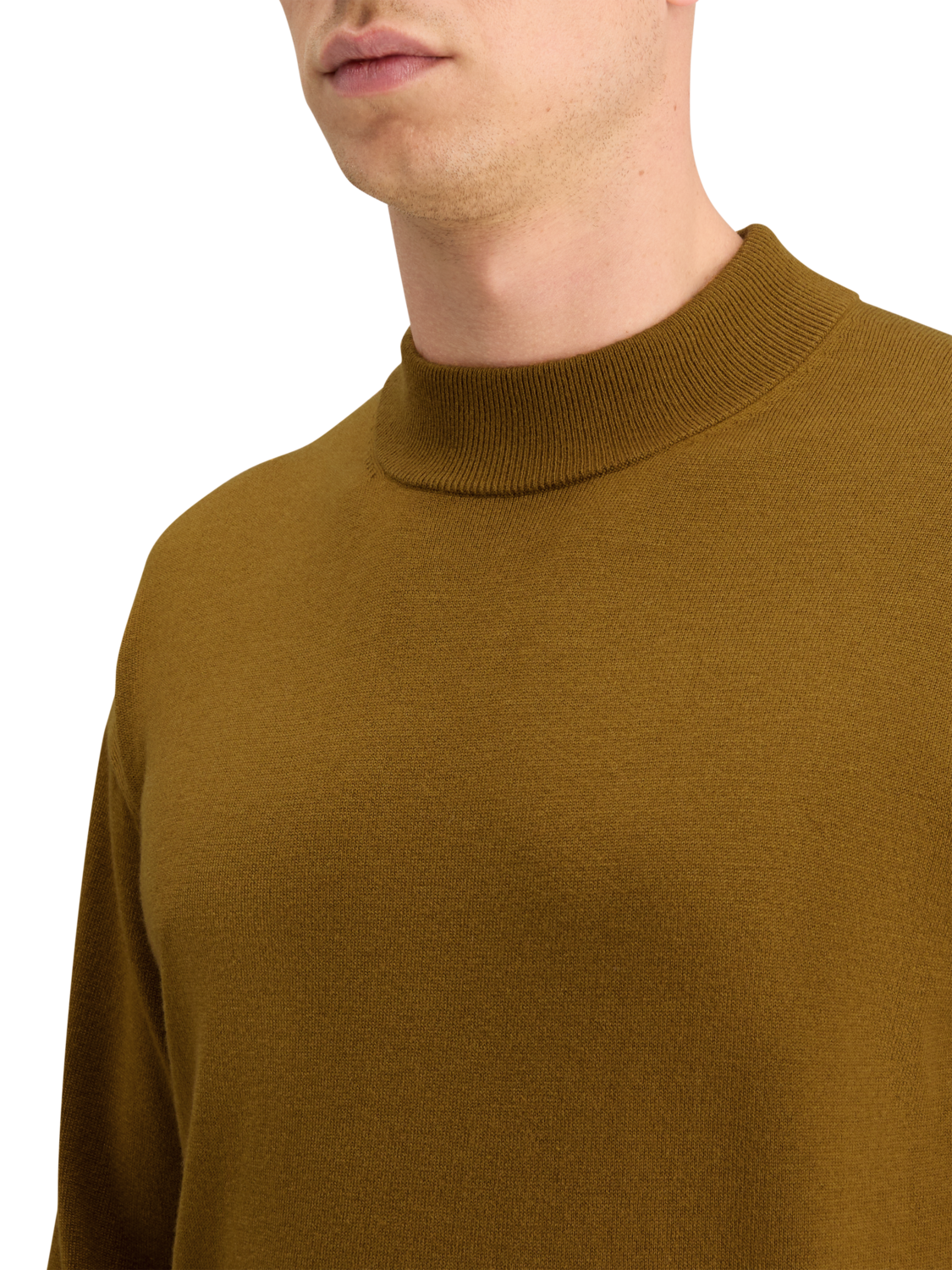 DROPPED SHOULDER MOCK NECK SWEATER