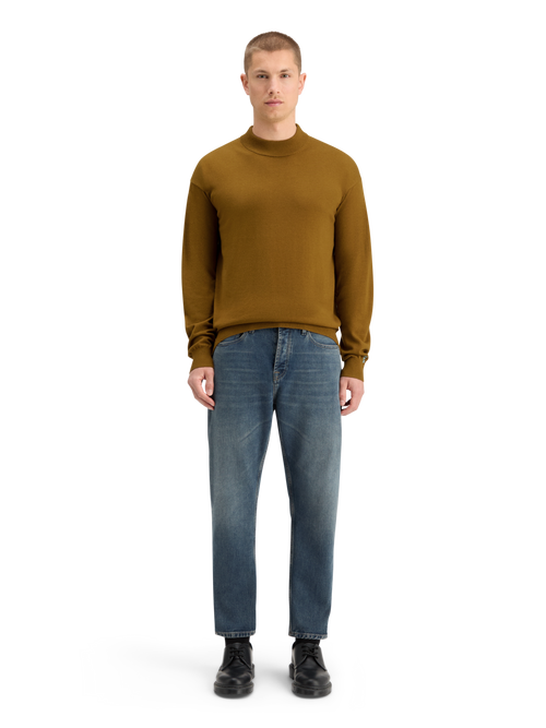 DROPPED SHOULDER MOCK NECK SWEATER