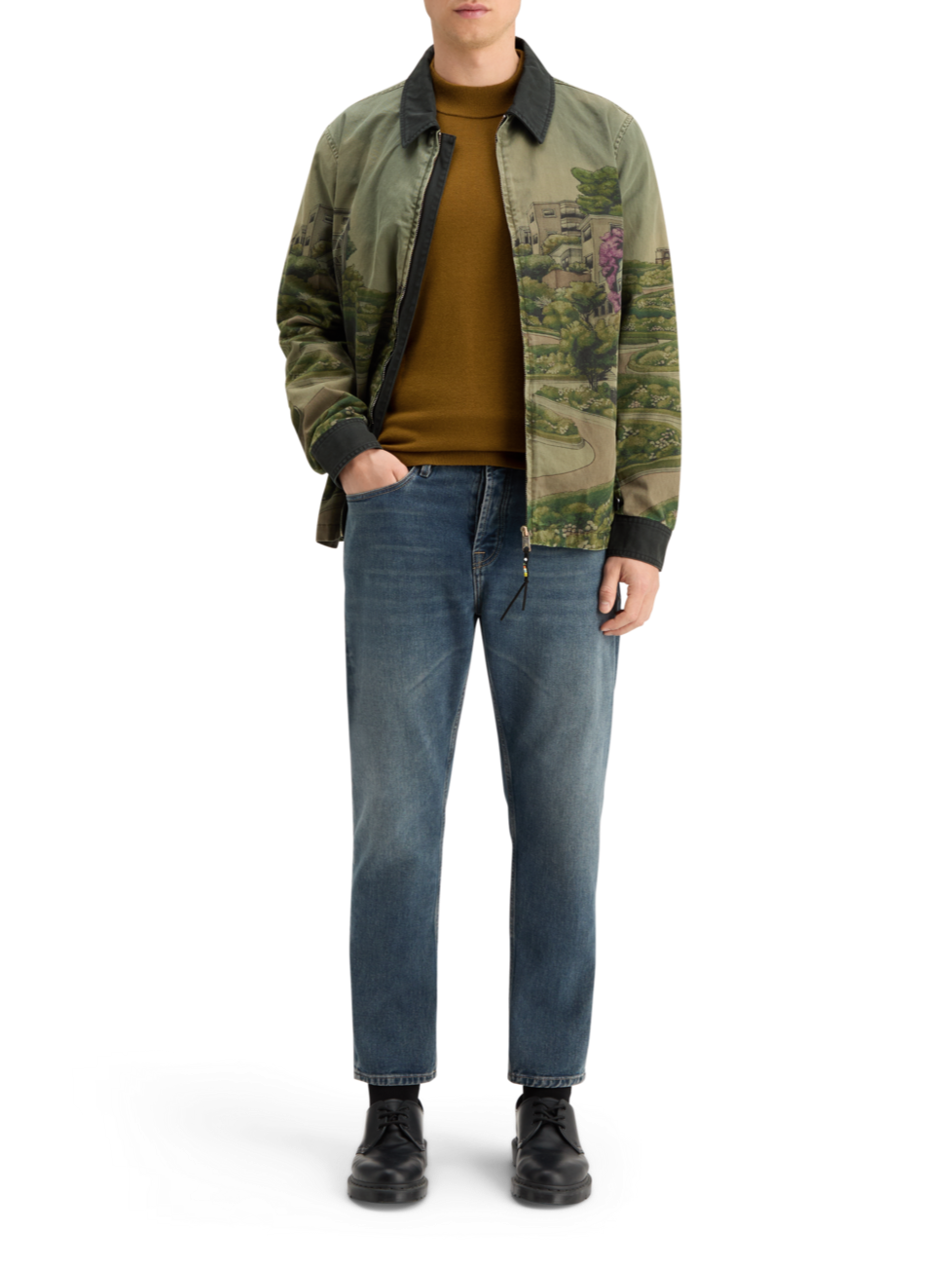 DROPPED SHOULDER MOCK NECK SWEATER