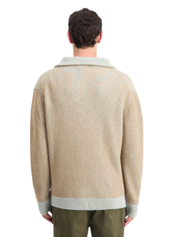 ZIP TROYER ALPACA WOOL BLEND SWEATER