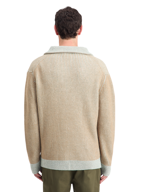 ZIP TROYER ALPACA WOOL BLEND SWEATER