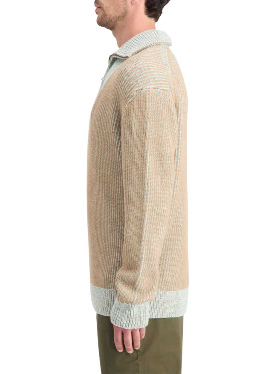 ZIP TROYER ALPACA WOOL BLEND SWEATER