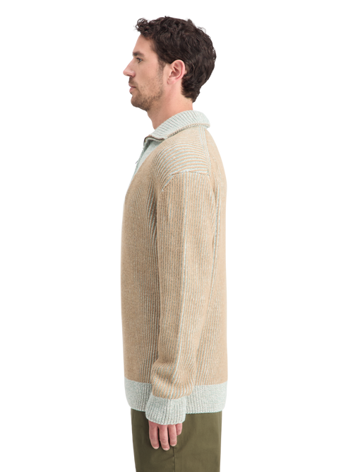 ZIP TROYER ALPACA WOOL BLEND SWEATER