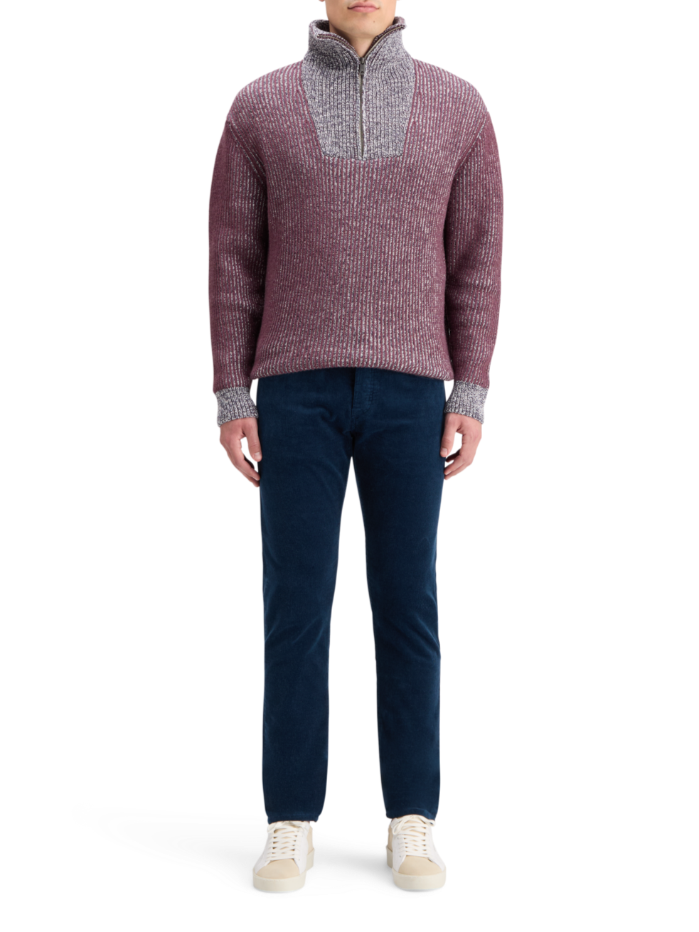 ZIP TROYER ALPACA WOOL BLEND SWEATER