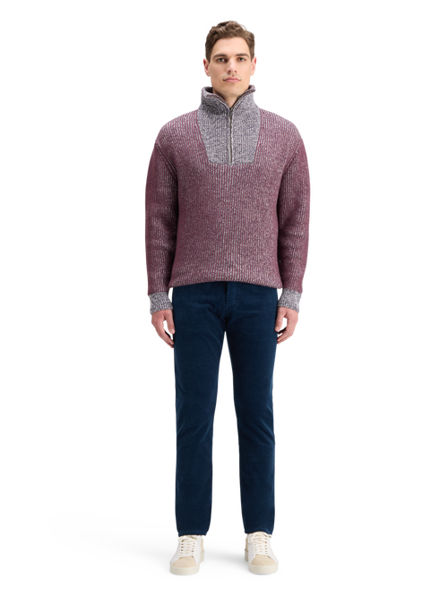 ZIP TROYER ALPACA WOOL BLEND SWEATER