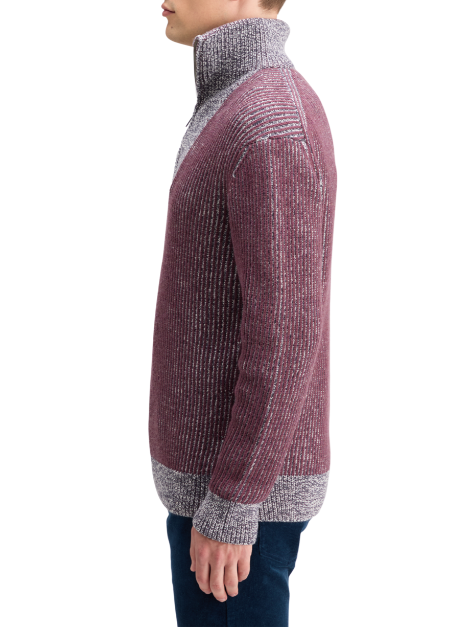 ZIP TROYER ALPACA WOOL BLEND SWEATER