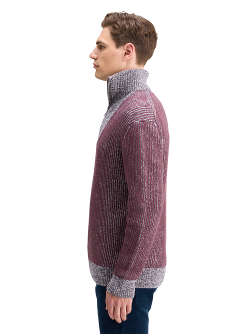 ZIP TROYER ALPACA WOOL BLEND SWEATER