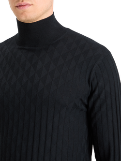 TURTLE NECK REGULAR FIT RELIEF STITCH SWEATER