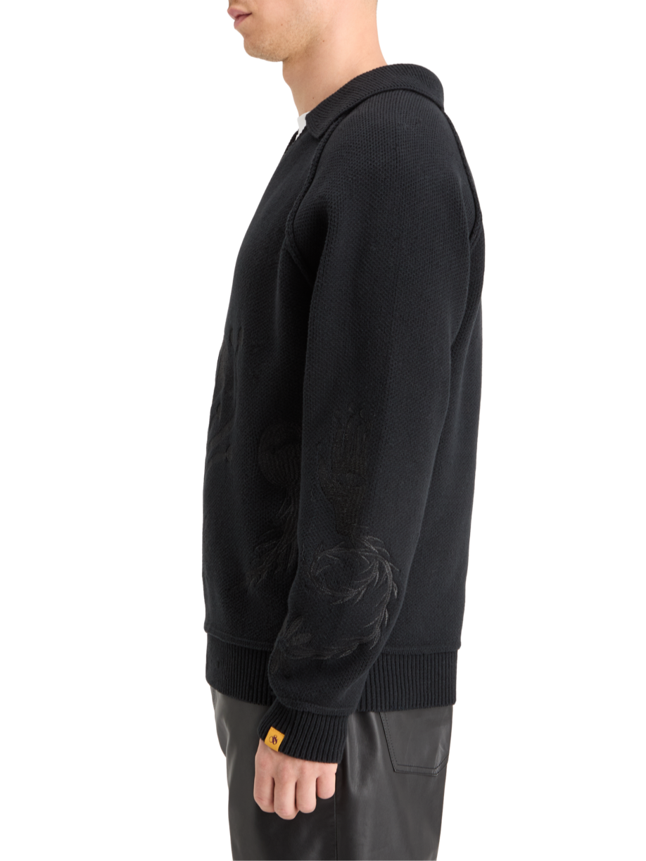 POLO LONG SLEEVES  DROPPED SHOULDER SWEATER