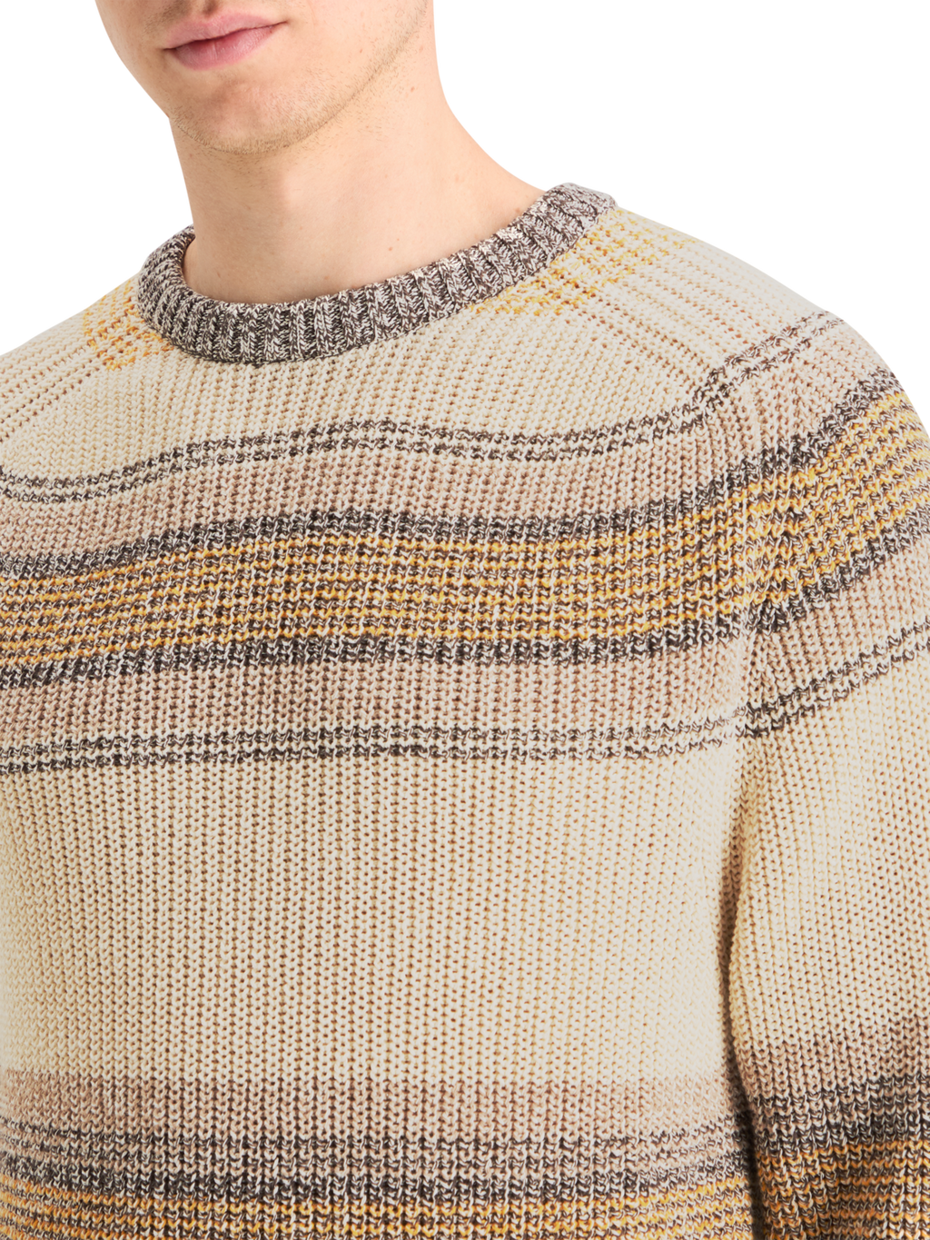 GRADIENT COTTON STRIPES SWEATER