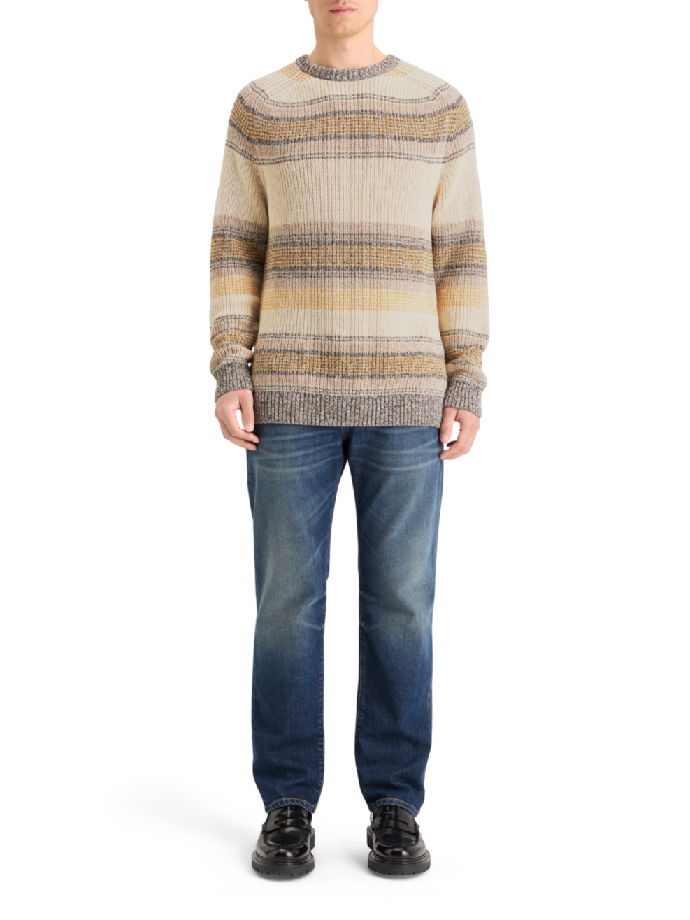 GRADIENT COTTON STRIPES SWEATER