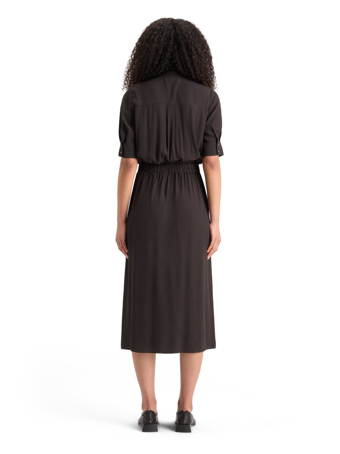 CREPE MIDI DRESS WITH CHEST POCKETS