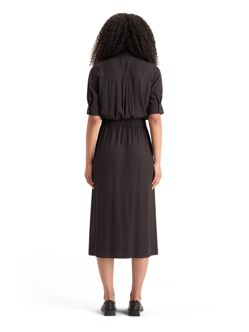 CREPE MIDI DRESS WITH CHEST POCKETS