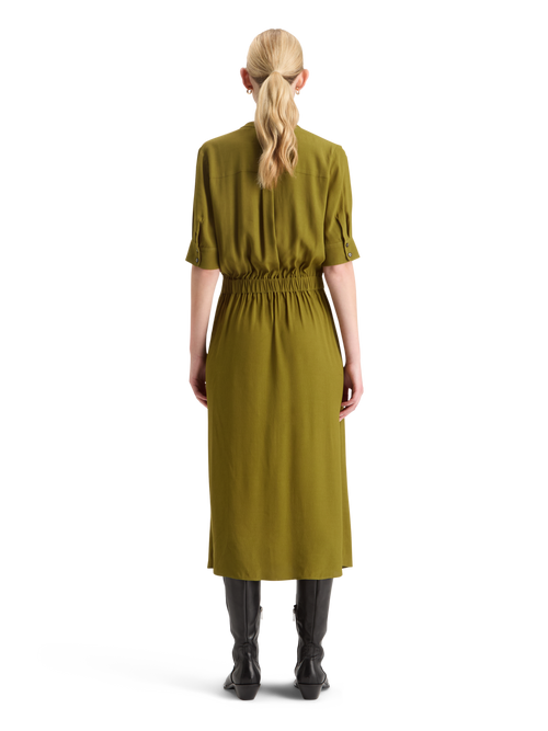 CREPE MIDI DRESS WITH CHEST POCKETS