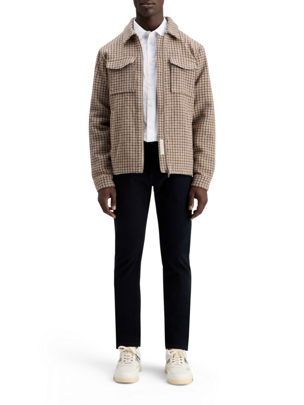 WOOL BLEND ZIP-THRU OVERSHIRT