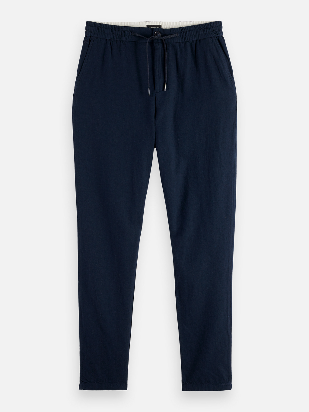 Essentials WARREN COTTON/LINEN TWILL JOGGER - NIGHT