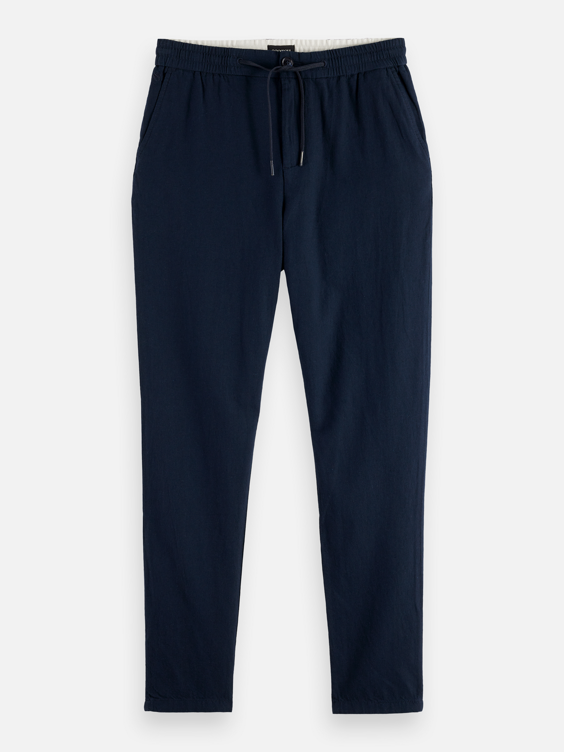 Essentials WARREN COTTON/LINEN TWILL JOGGER - NIGHT
