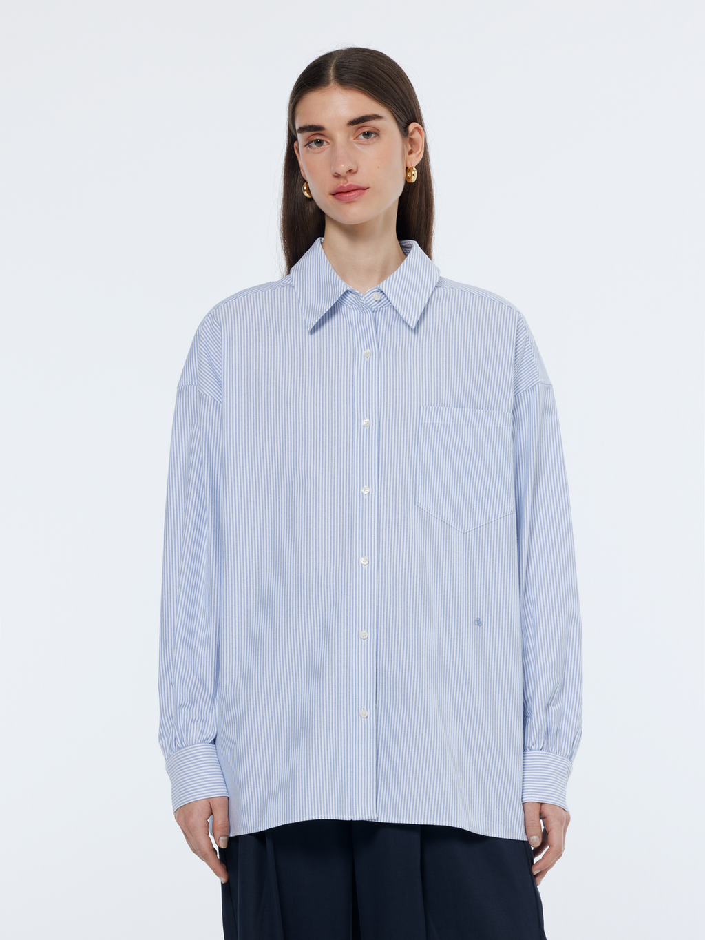 Essentials GIRLFRIEND OXFORD STRIPES SHIRT