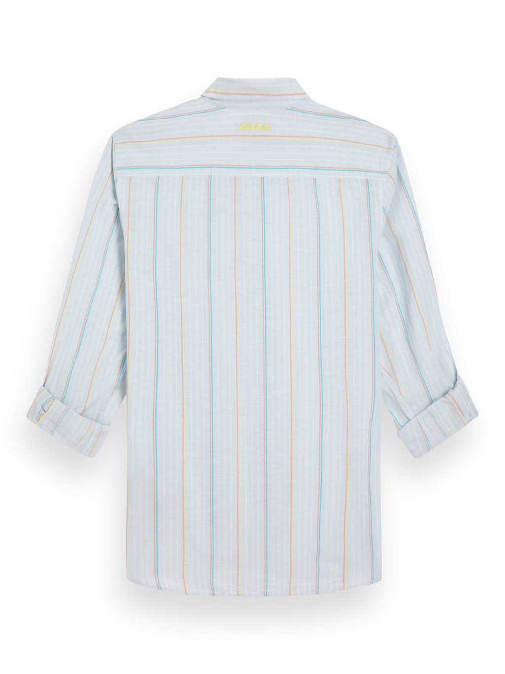 REGULAR FIT YARN-DYED STRIPE COTTON LINEN SHIRT