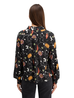 VISCOSE PRINTED BALLOON SLEEVE SHIRT