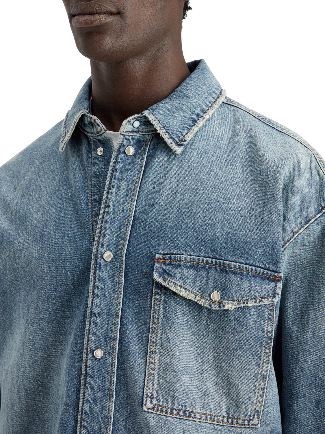 OVERSIZED WASHED DENIM SHIRT - FRISCO NIGHTS