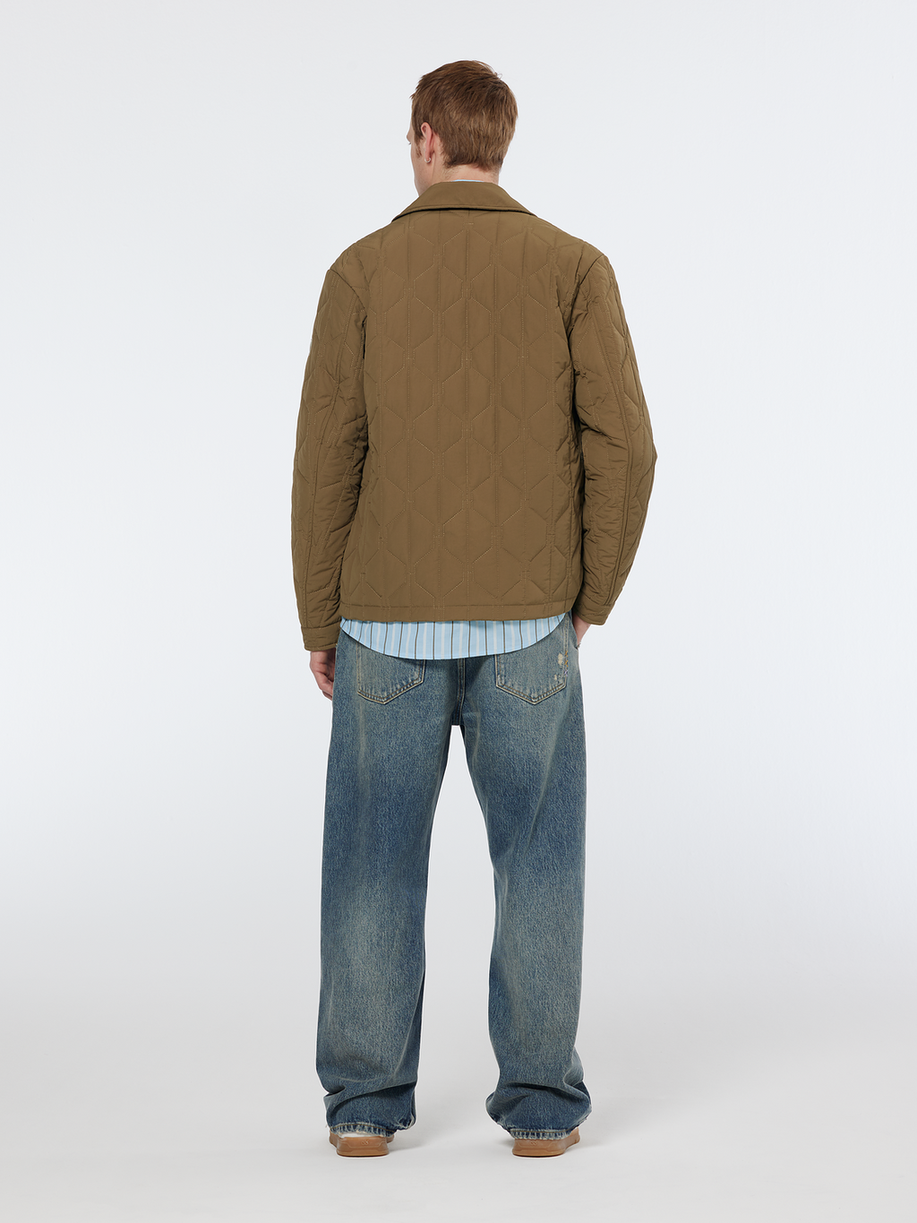 Geometric quilted coat