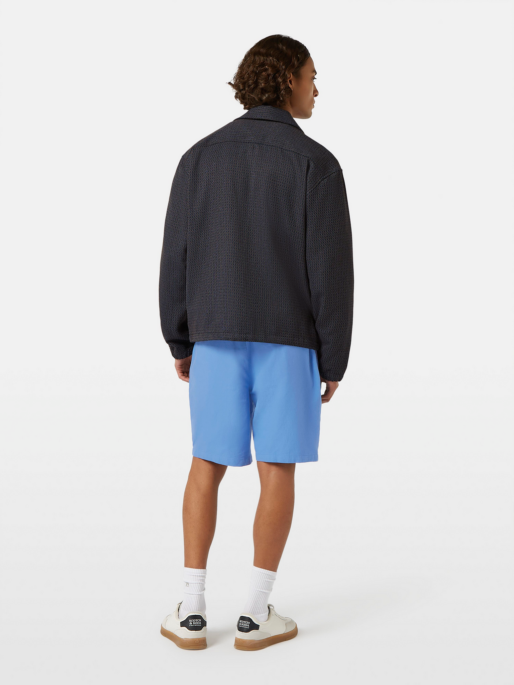 Yarn-dyed with technical details coach jacket