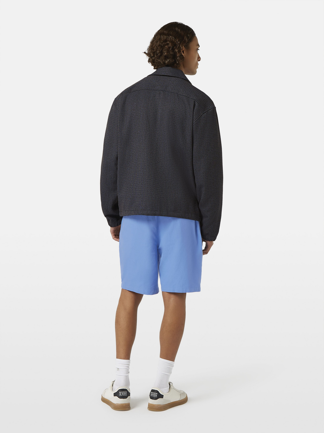 Yarn-dyed with technical details coach jacket