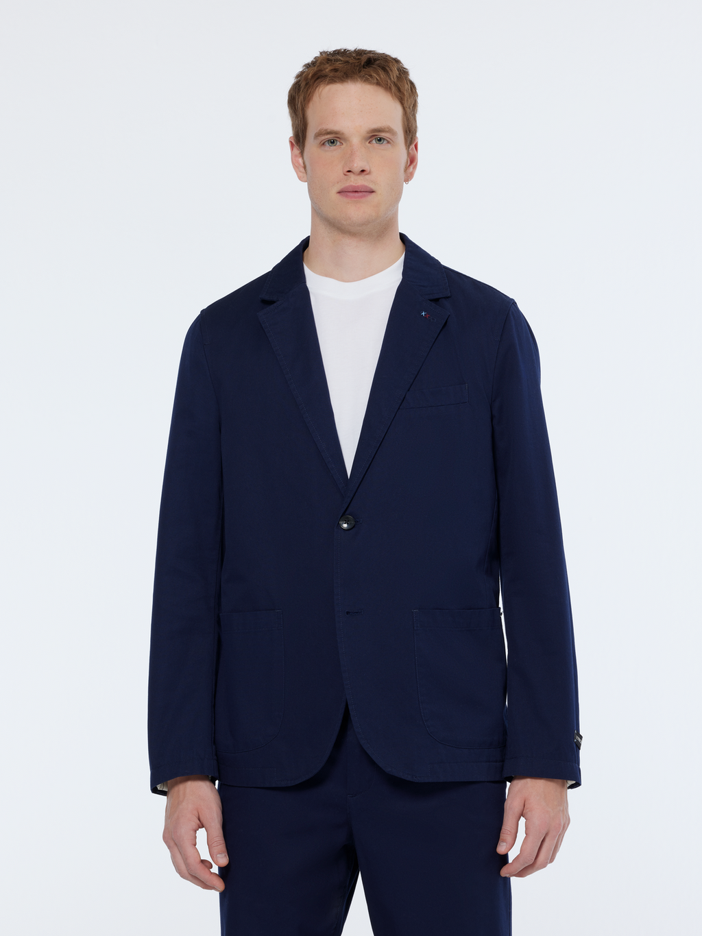 Unconstructed cotton twill blazer