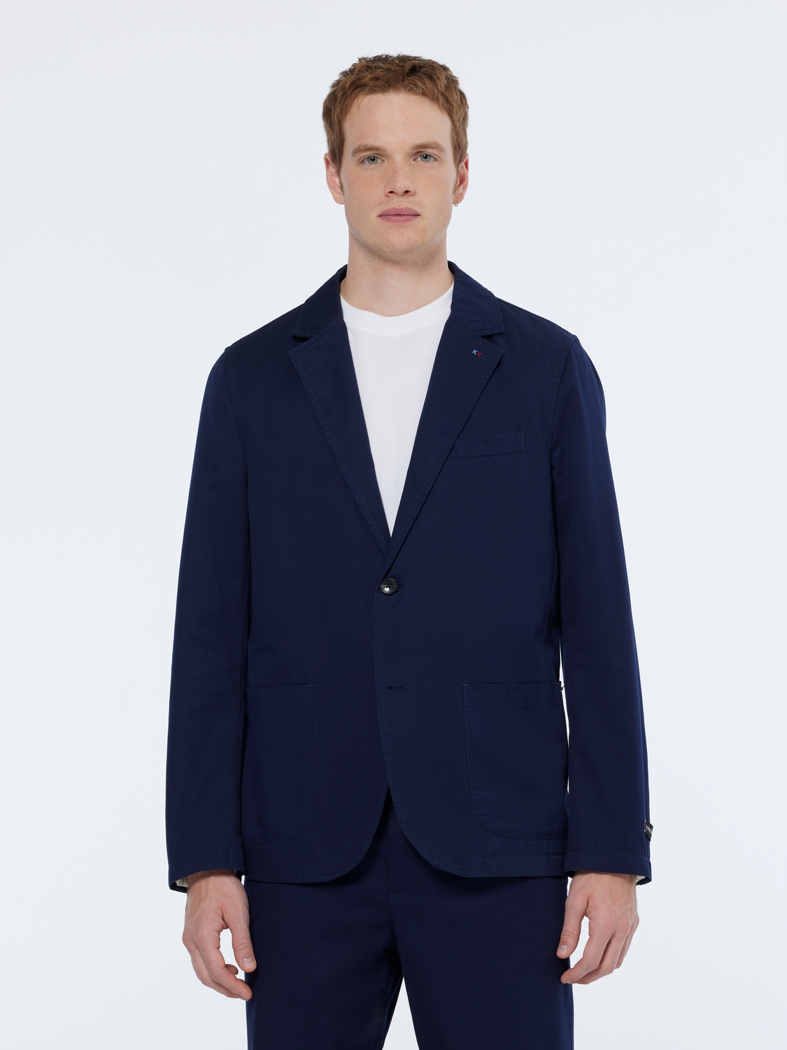 Unconstructed cotton twill blazer