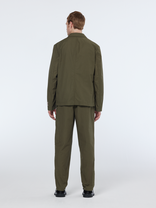 Unconstructed cotton-ripstop military relaxed fit blazer