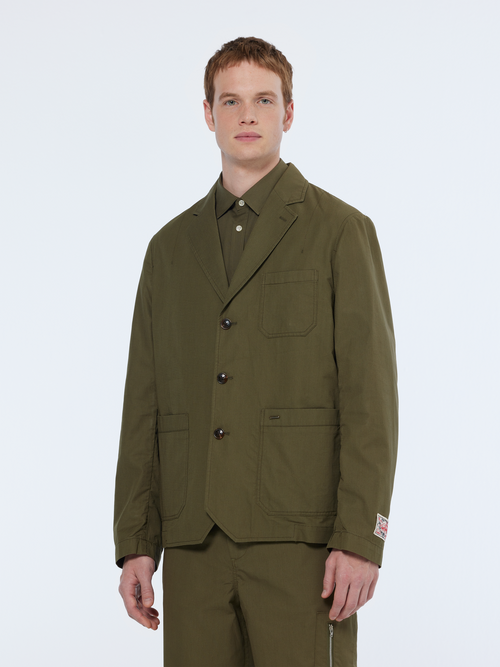 Unconstructed cotton-ripstop military relaxed fit blazer