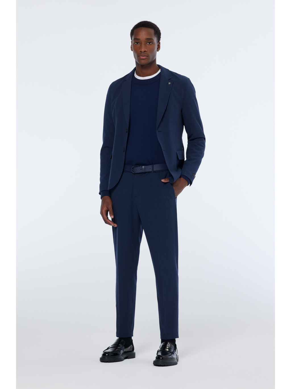 Single-breasted seersucker check relaxed blazer
