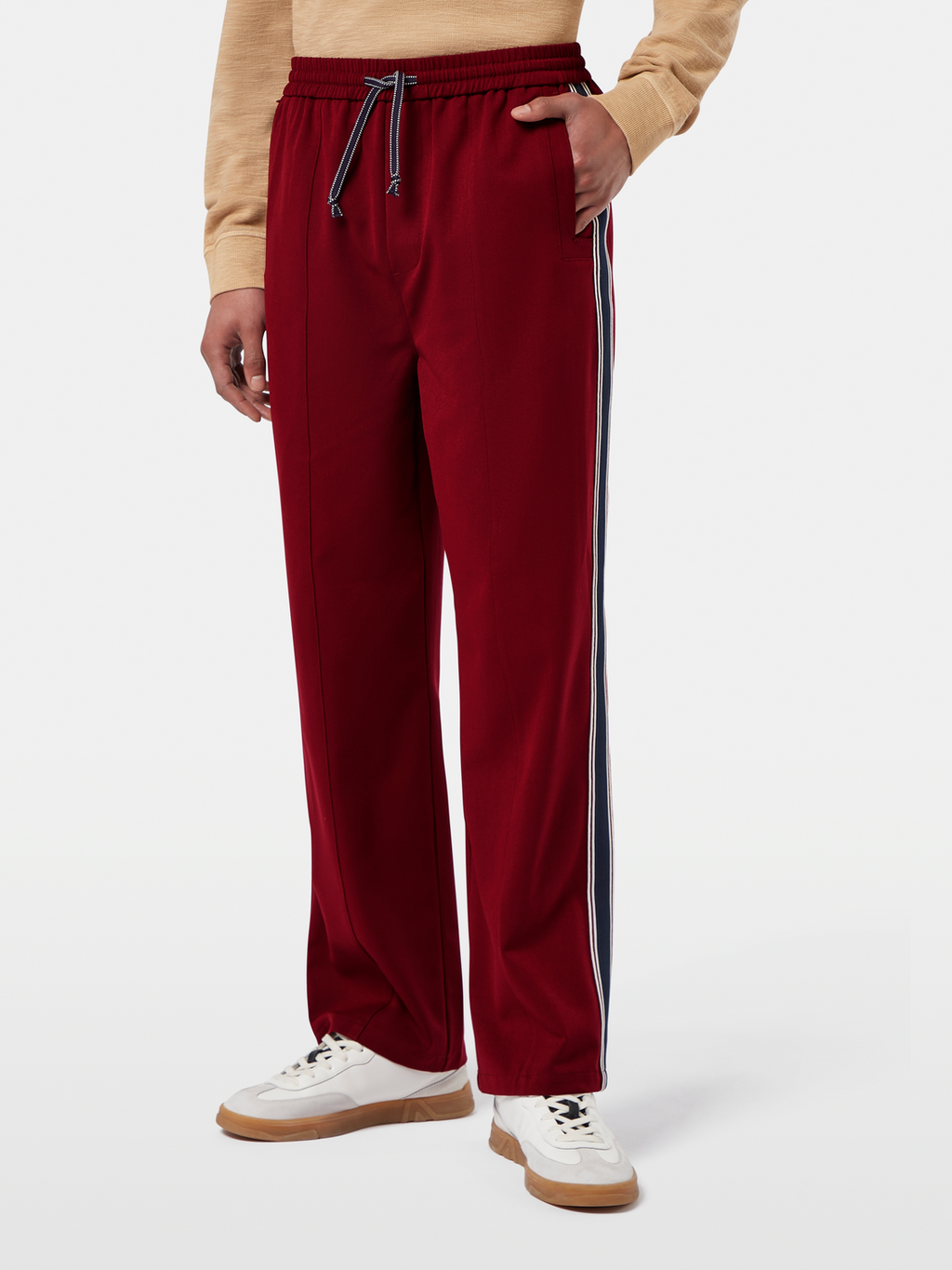 Tape-trimmed straight fit track pant