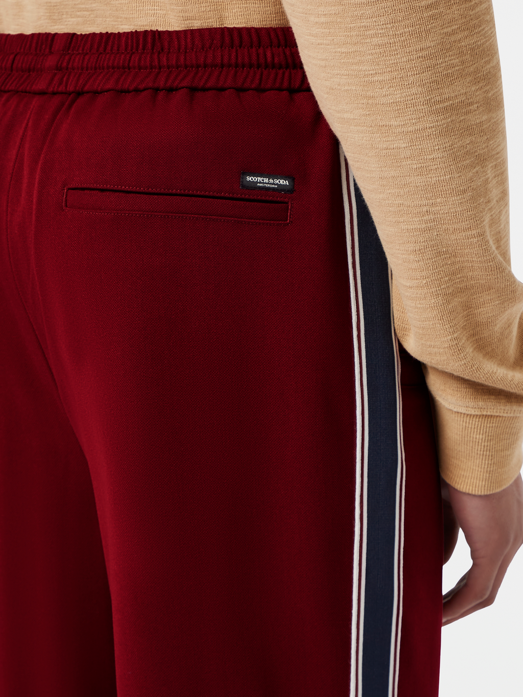 Tape-trimmed straight fit track pant