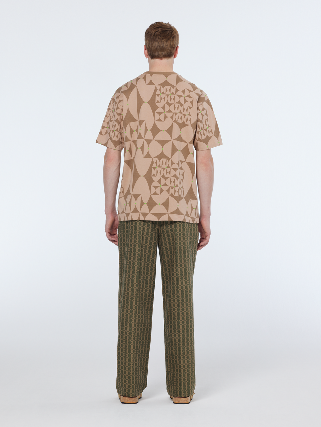 printed cotton-blend jogger