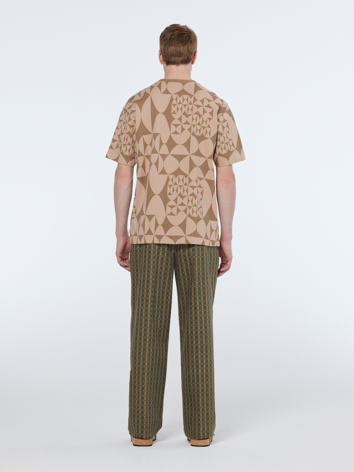 printed cotton-blend jogger