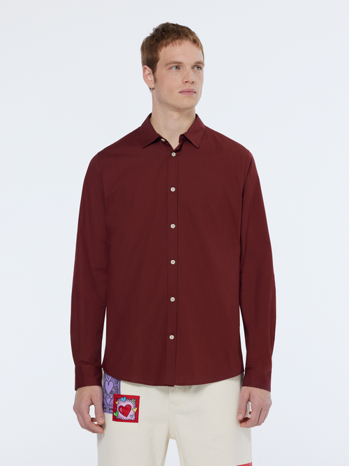 Seasonal core - Slim fit solid poplin shirt